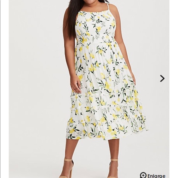 torrid Dresses Torrid Lemon Print Midi Dress Poshmark